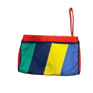 [Vintage] Red Colorblock Wristlet Clutch Purse